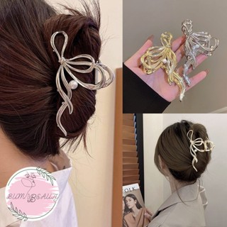  Kẹp Tóc Kim Loại 11CM Đính Hạt Kiểu Dáng Nơ Thanh Lịch Kẹp Càng Cua Cá Mập Bản To Bằng Hợp Kim Mạ 