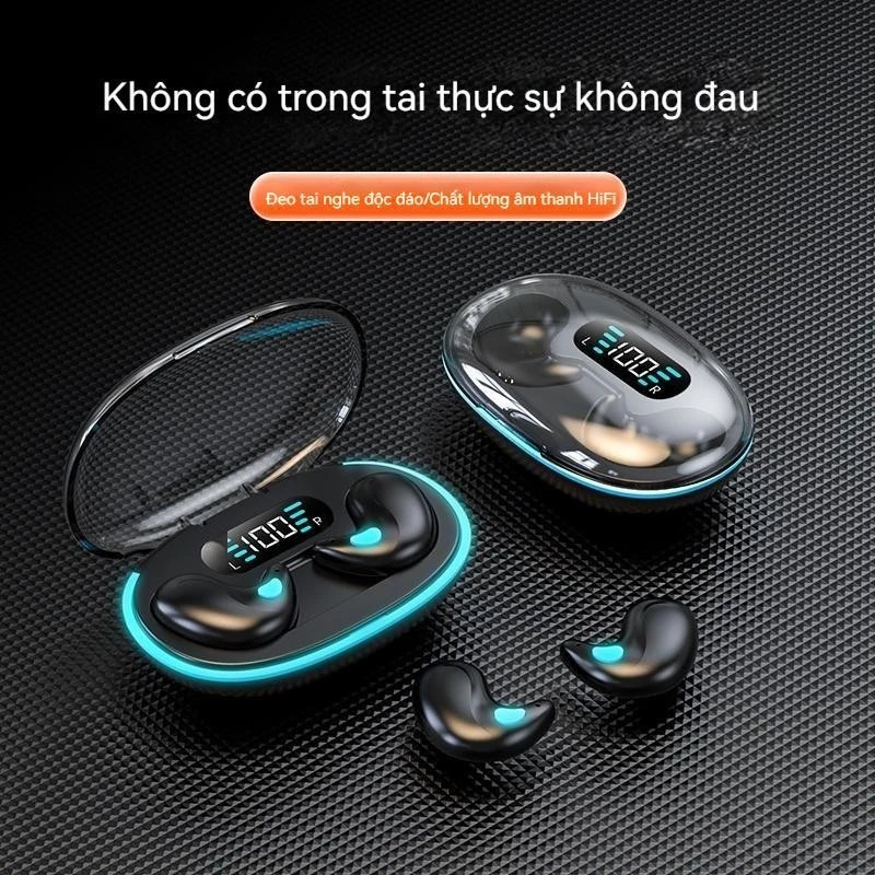 TZUZL MINI Tai nghe ngủ X55 Tai nghe làm việc mini không dây TWS Tai nghe với Microphone