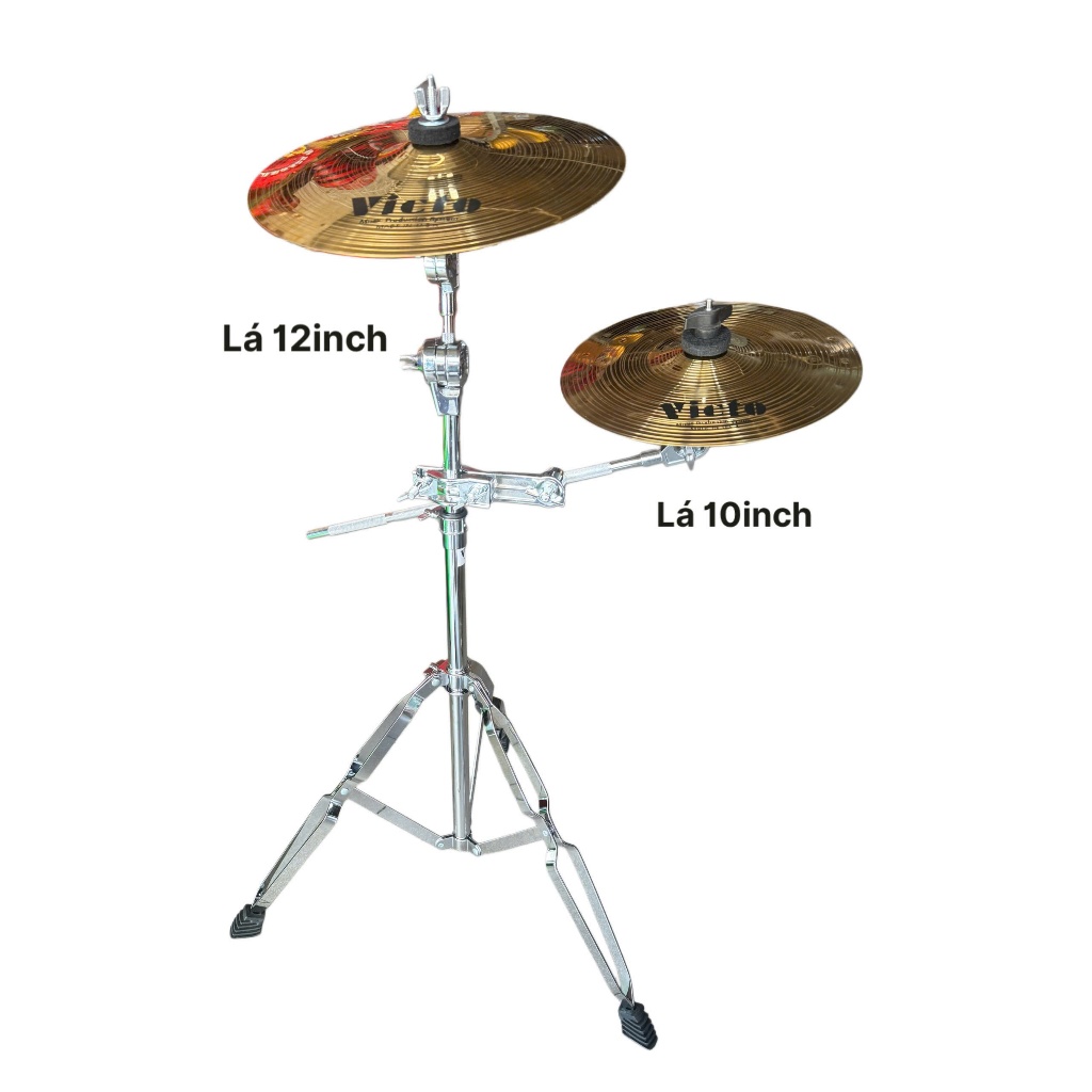 Combo lá cymbal cộng chân tay đỡ chơi cajon(Lá 10+12+CB700+kẹp nối dài)