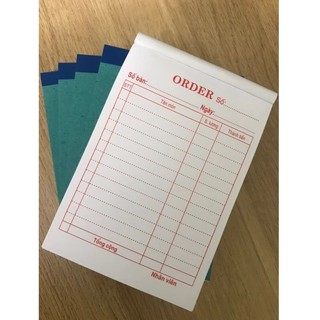 PHIẾU ORDER 1liên - Khổ A6 quyển 100 Tờ