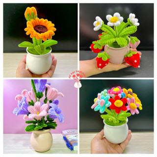 [Thành phẩm] Chậu (Lọ) Hoa Kẽm Nhung mini Thủ công Handmade Làm Quà tặng Decor Trang trí nhà, bàn học, bàn làm việc