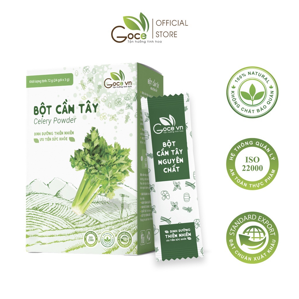 Bột cần tây nguyên chất Goce – 72g (24 gói x 3g)