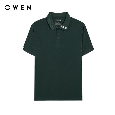 Owen - Áo polo Body Fit APV243786 màu Xanh đậm chất liệu CVC Spandex