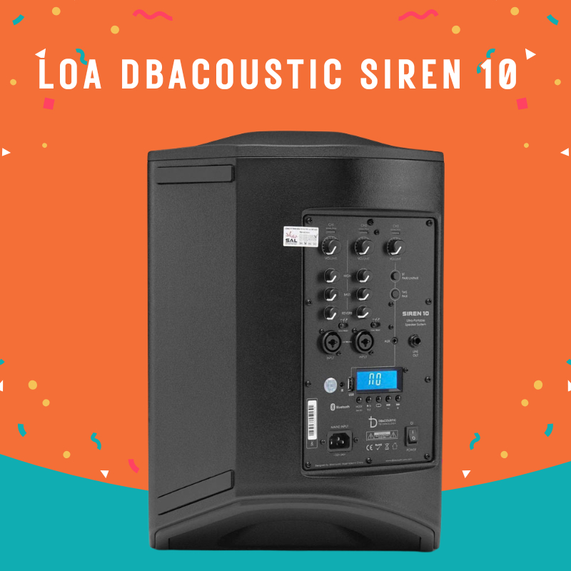 Loa Di Động Dbacoustic Siren 10 Chính Hãng mới 100% Bảo Hành 12 Tháng,Tặng kèm mic M2 - Công suất 15