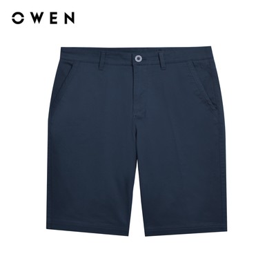 Owen - Quần short Slim Fit SK241382 màu Xanh tím than chất liệu CVC Spandex