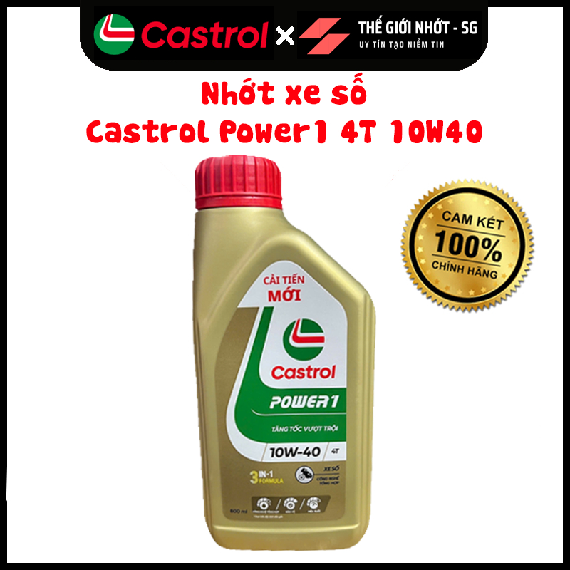 Dầu nhớt Castrol ( Tem Mới ) xe số công thức cải tiến Power 1 Castrol 4T 10w40