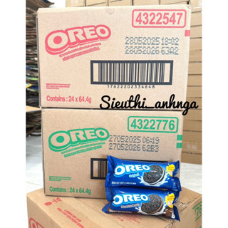 Thùng 24 Thỏi x 64,4g Bánh Quy Oreo Kem Socola/Vani