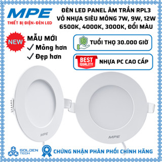 Đèn led âm trần RPL3 6W 9W 12W 18W 3000K/4000K/6500K MPE CHÍNH HÃNG