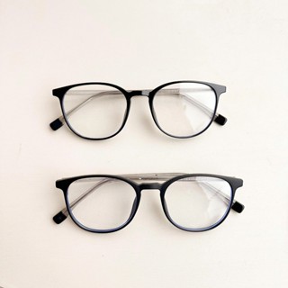 Kính mắt vuông bầu nhựa dẻo hợp mặt tròn kim cương Leo Optical 8315