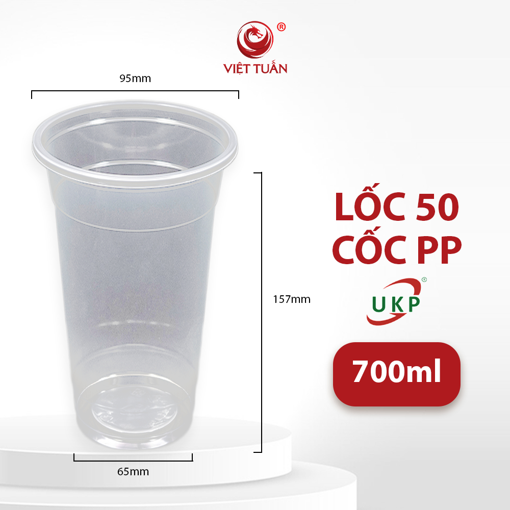 Lốc 50 Cốc PP Trơn 700ml