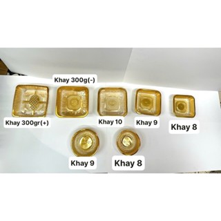 100 cái khay nhựa vàng dùng để đựng bánh trung thu cỡ 100gram, 150gram, 200gram và 300gram