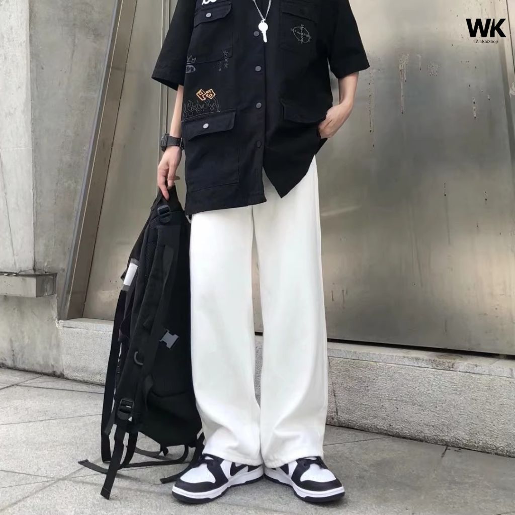 (Cao Cấp) Quần Jean Nam Ống Suông - WAKAI Quần Baggy Nam Ống Suông Kiểu Dáng Xuông Form Chuẩn Hàn Quốc