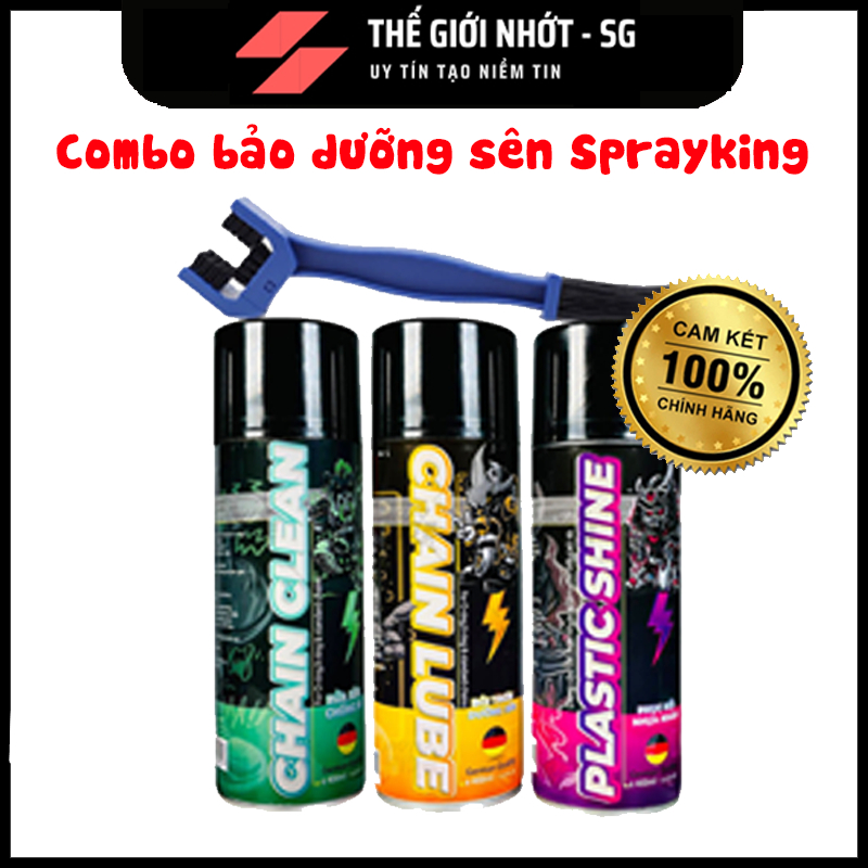 [Mẫu mới] Chai xịt vệ sinh sên, xích, bảo dưỡng, bôi trơn sên SPRAYKING dùng cho xe máy, xe mô tô sên phốt cao su s