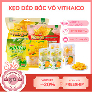 Kẹo xoài bóc vỏ 2 lớp đủ vị xoài xanh, xoài chín, xoài đỏ VITHAICO thơm ngon, kẹo dẻo xoài zai zai ăn là mê