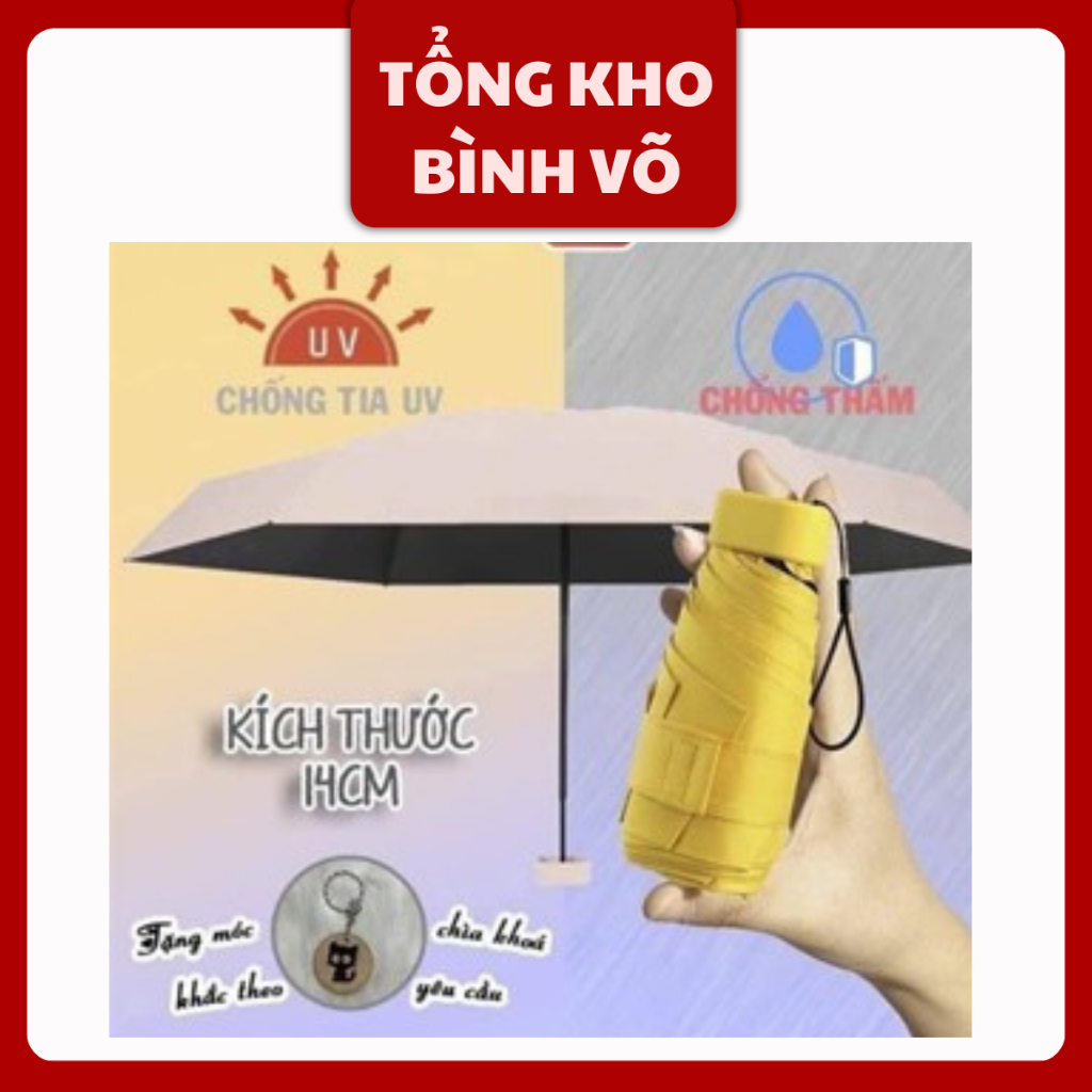 Ô, dù che mưa che nắng gấp gọn minh - Dù mini gấp gọn bỏ túi