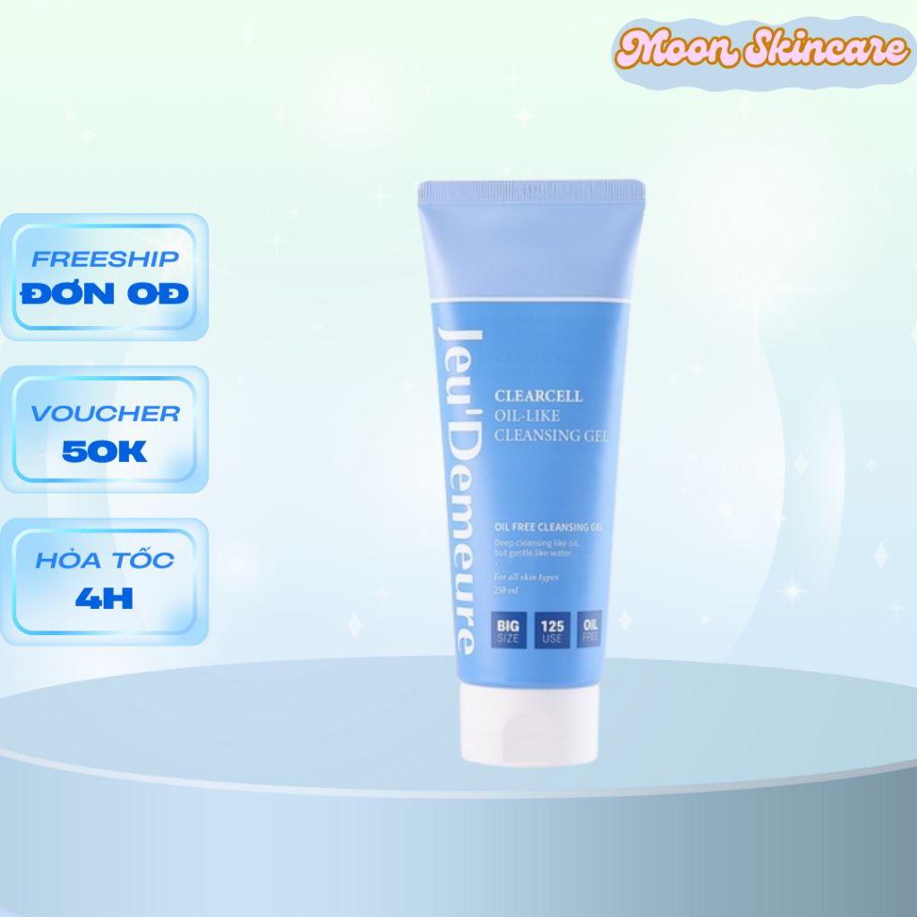 Gel rửa mặt Jeu'Demeure kết hợp dầu tẩy trang 2in1 250ml làm sạch sâu, cấp ẩm, lành tính pH 5.5