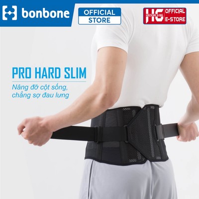 (Sản Xuất Tại Nhật Bản) Đai Cố Định Lưng BONBONE PRO HARD SLIM | Thoáng Khí, Cố Định Nâng Đỡ Cột Sống Lưng Hiệu Quả