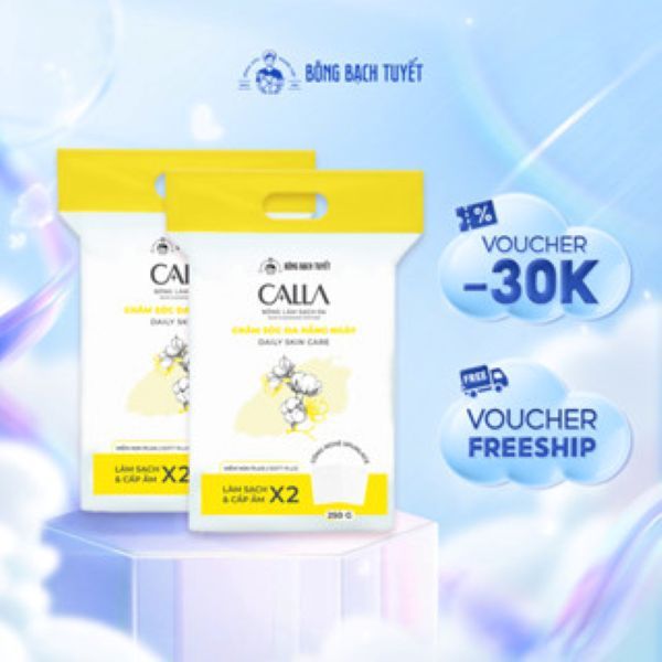 [Võ Hà Linh x Calla Bông Bạch Tuyết] COMBO 2 túi Bông làm sạch da Calla Mềm Mịn 250gr X2
