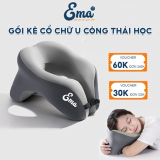 Gối chữ U cao su non EMA thiết kế công thái học tối ưu kê cổ du lịch, ngủ trưa văn phòng...