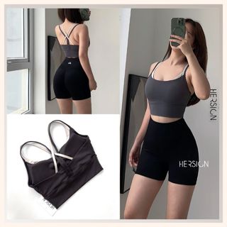  Bộ đồ tập gym nữ Set đồ thể thao nữ Quần đùi áo bra thể thao tập tennis pickleball HERSIGN-SMIXB46N12 