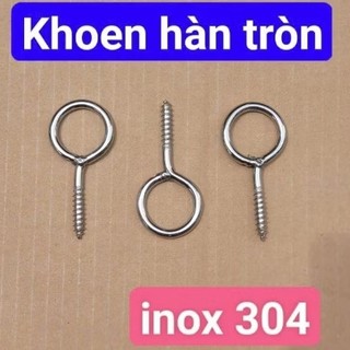 Khoen móc tròn vặn inox 304 không rỉ sét, khoen hàn đủ size
