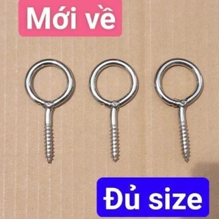Khoen móc tròn vặn inox 304 không rỉ sét, khoen hàn đủ size