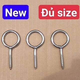 Khoen móc tròn vặn inox 304 không rỉ sét, khoen hàn đủ size