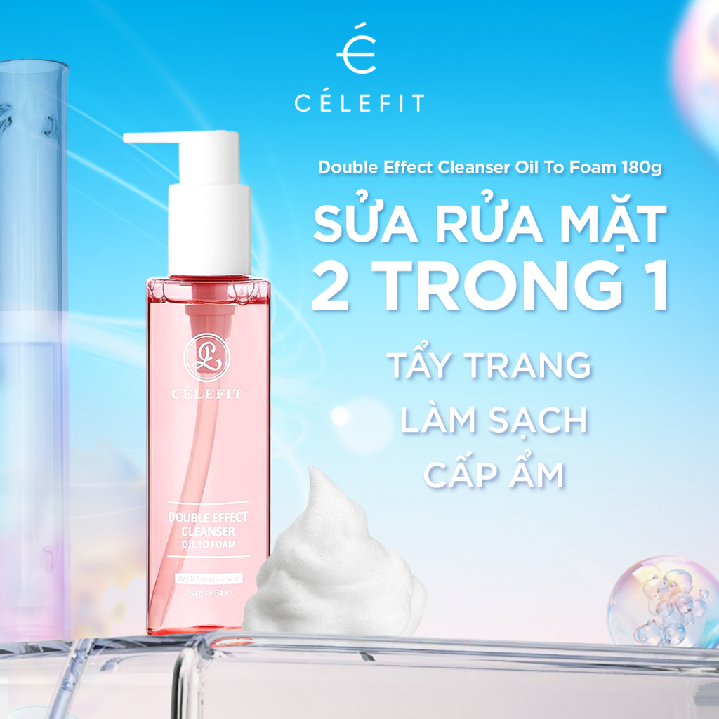 Sữa rửa mặt và tẩy trang CELEFIT Double Effect Cleanser Oil To Foam