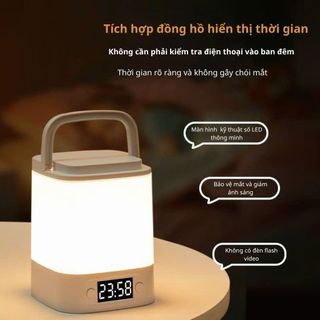 Đèn ngủ cảm ứng tích điện 3 màu ánh sáng khác nhau,đèn ngủ ngủ LED đa năng có tay sách tiện lợi 