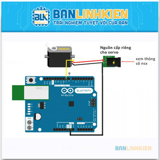 Động cơ Servo SG90 góc quay 180 độ  BANLINHKIEN
