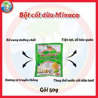 [GÓI 50G] BỘT CỐT DỪA COCONUT POWDER MINACO thơm ngon