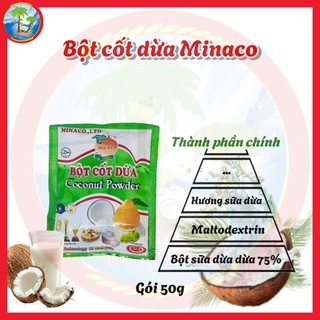 [GÓI 50G] BỘT CỐT DỪA COCONUT POWDER MINACO thơm ngon