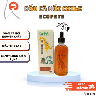 Dầu cá hồi Chile Giàu Protein Mượt Lông Giảm Rụng cho Chó Mèo Ecopets chai 100ml