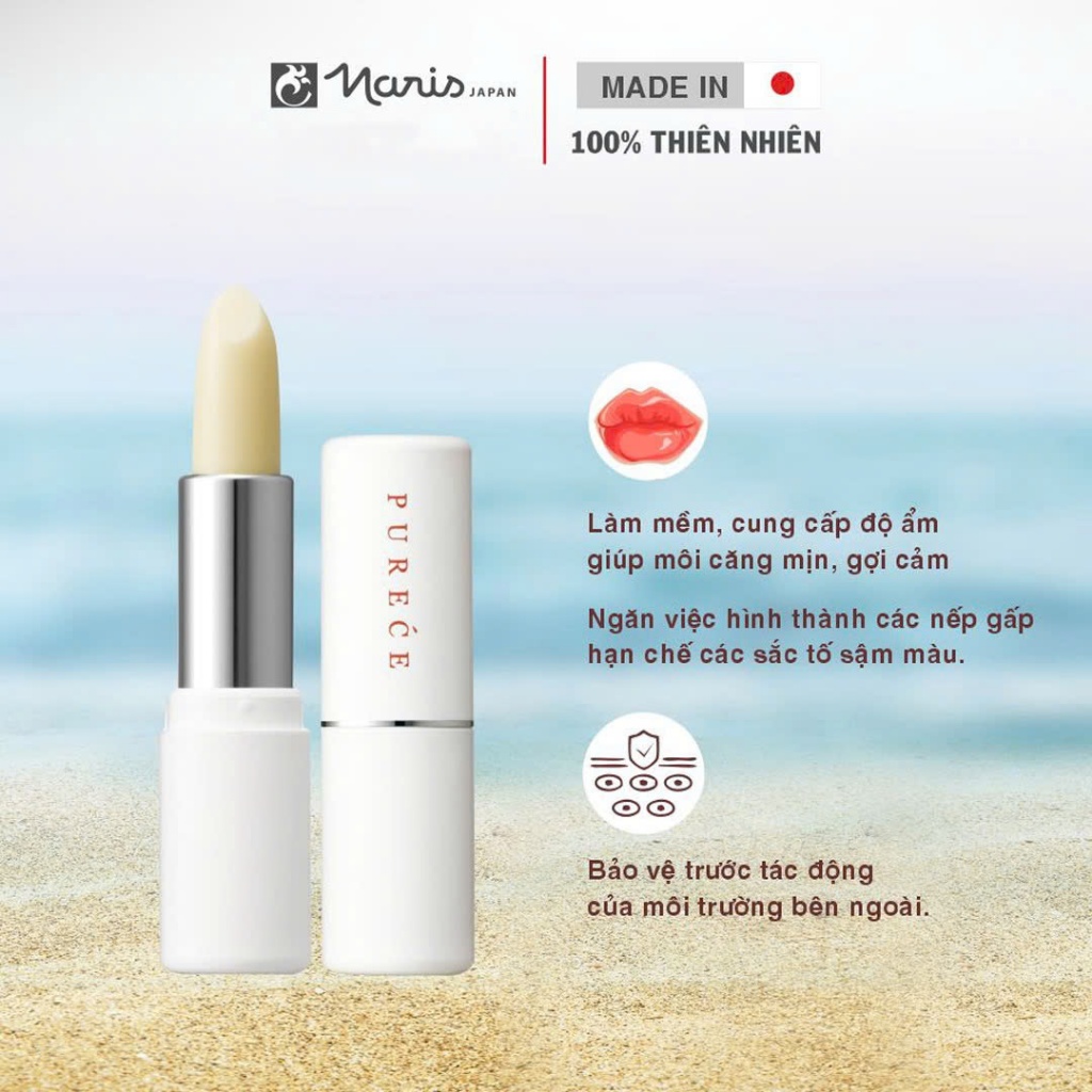 Son Dưỡng Ẩm Naris Ngừa Nhăn Môi Dạng Thỏi 3g Medicated Purece Lip Care Stick