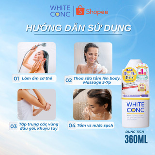 Sữa tắm trắng da toàn thân Body Vitamin C White Conc Nhật Bản 150ml/360ml/600ml