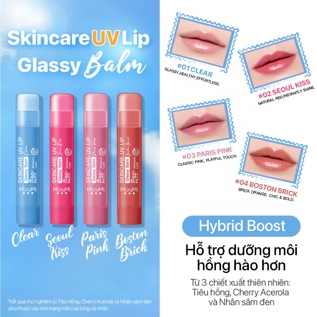 Son Dưỡng Môi Chống Nắng MizuMi Skincare UV Lip Glassy Balm Clear / Seoul Kiss 3.5g | BigBuy360 - bigbuy360.vn