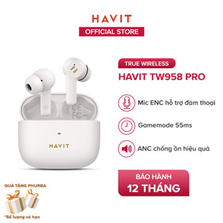[Tặng quà Phurba] Tai Nghe True Wireless HAVIT TW958 Pro, Bluetooth 5.3, 2 Mic ENC+ ANC Nghe Đến 32H - Hàng Chính Hãng