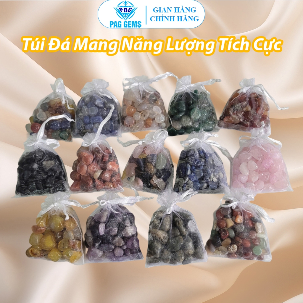 Túi Đá Thanh Tẩy Tự Nhiên Pag Gems – Thu Hút Tài Lộc, May Mắn, Cân Bằng Năng Lượng, Xua Tà Khí