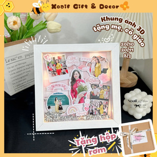 Khung ảnh nổi 3D dán sẵn handmade tặng cô giáo, tặng mẹ 20-10, 20-11, khung ảnh kỉ niệm ngày yêu