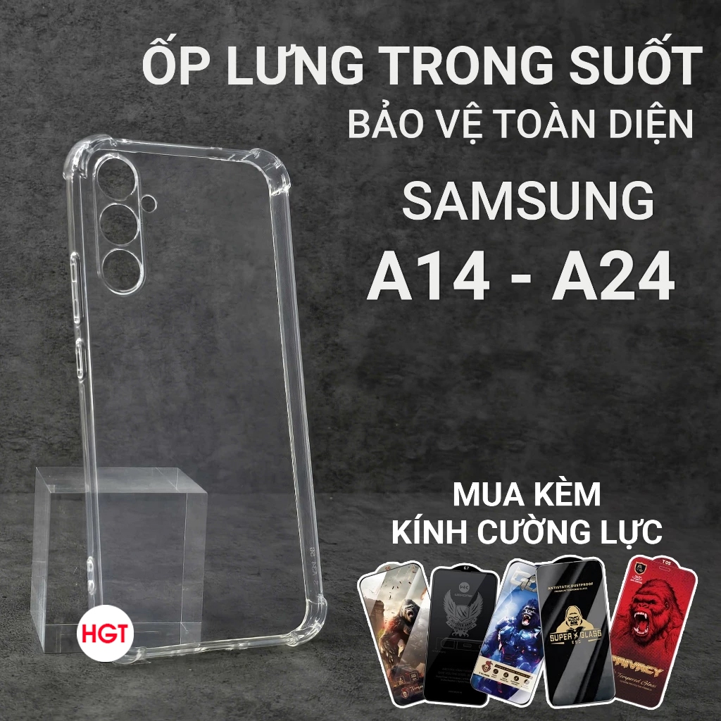 Ốp lưng Samsung A14 - A24 dẻo trong silicon chống sốc