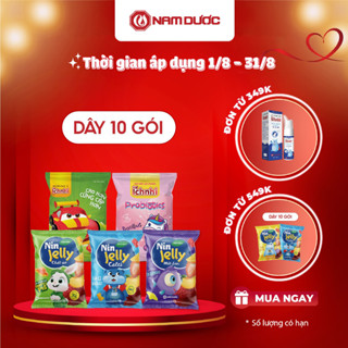 Thực phẩm bổ sung Kẹo dẻo Ích Nhi (dây 10 gói) bổ sung canxi cho bé, cung cấp lợi khuẩn hỗ trợ tiêu hóa, hương trái cây