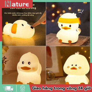   🚛Free shipping Đèn ngủ silicone hình thỏ dễ Đèn phát sáng sạc đèn để bàn decor đèn silicon bầu không khí có thể sạc lại 