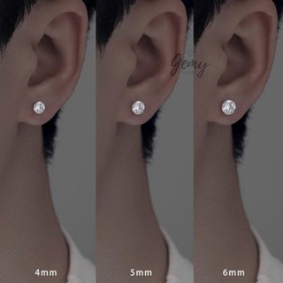 Khuyên tai bạc 925 hoa tai thiết kế nụ đá trơn basic, đeo hàng ngày K129 (1 chiếc) | GEMY SILVER