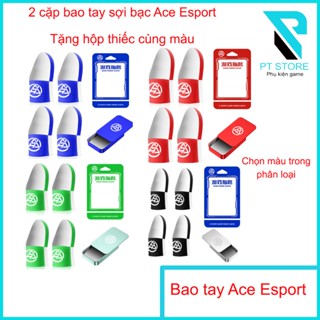 Combo 2 cặp bao tay chơi game sợi bạc Ace Esport - Tặng kèm hộp thiếc cùng màu - Sợi bạc siêu nhạy - Logo phát quang