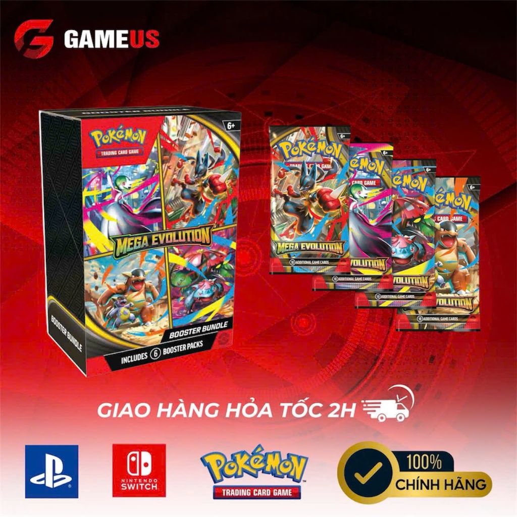 [Chính Hãng] Pokemon TCG :  Mega Evolution Booster Bundle