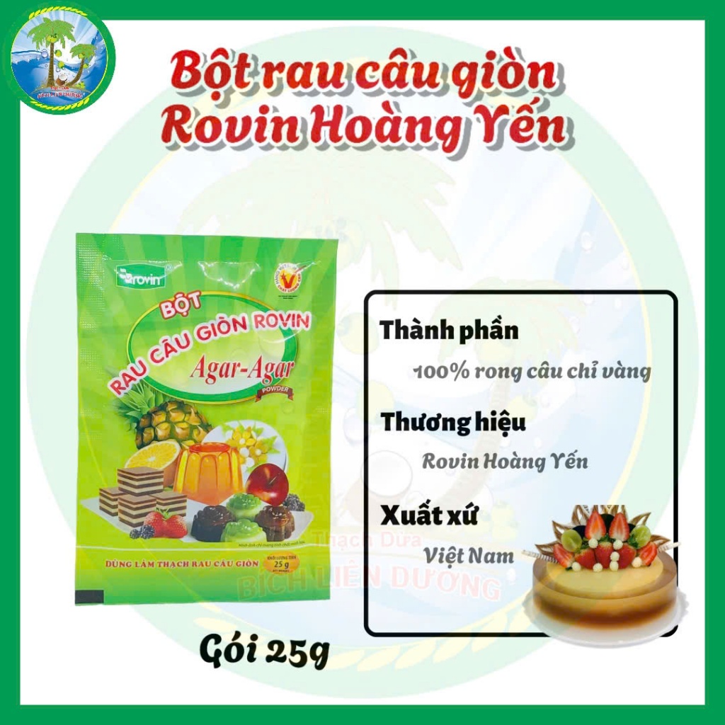 [1 gói 25g] Bột rau câu giòn Hoàng Yến.