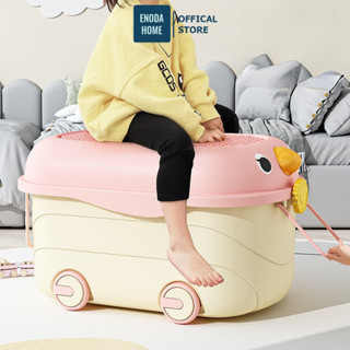  Thùng Đựng Đồ Chơi Có Bánh Xe,Thùng Nhựa Đựng Đồ Chơi Hình Vịt Con Có Thể Chơi L.eGo Q014 