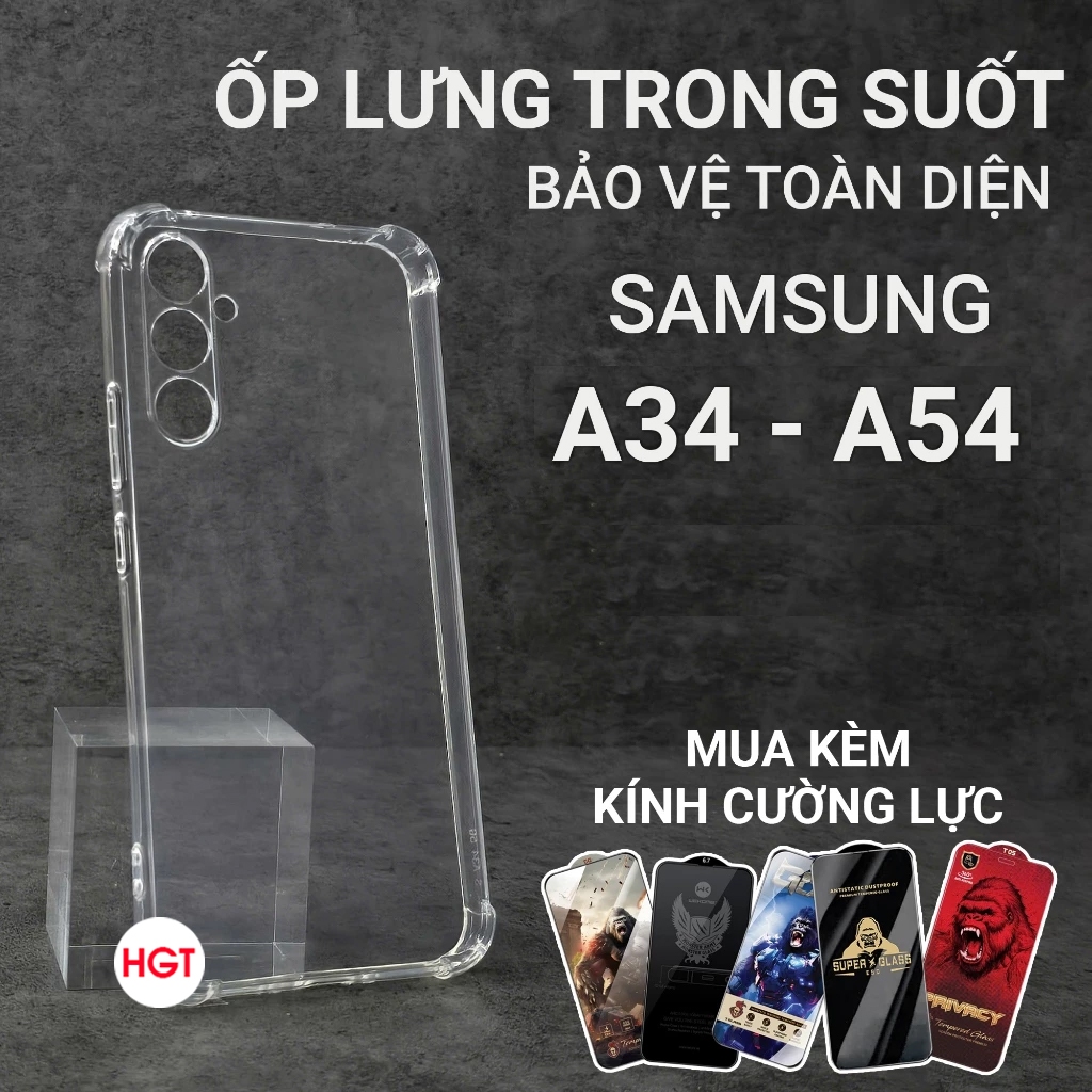 Ốp lưng Samsung A34 - A54 TPU và kính cường lực nhiều serri