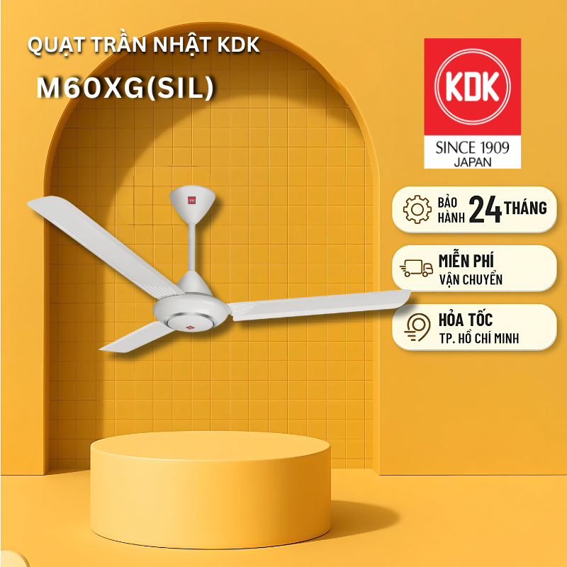 Quạt trần Nhật KDK, màu Trắng M60XG(WH) - Bảo Hành Chính Hãng KDK