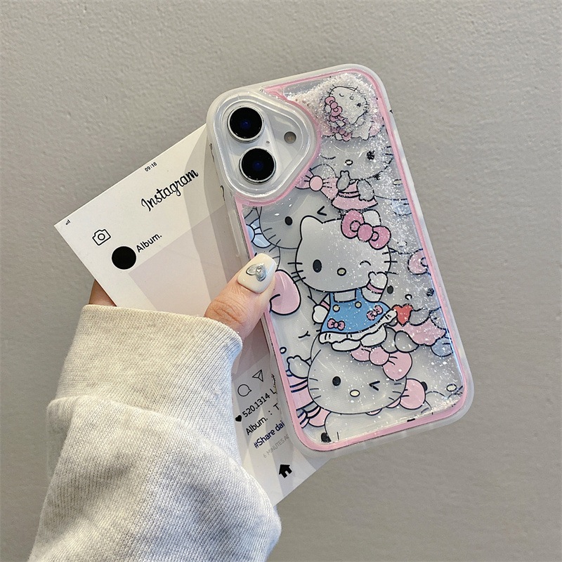 【ChanChan】Ốp Lưng Điện Thoại Iphone Hello Kitty, Hello Kitty Đen Bóng Nhựa Cứng Chống Xước, Chống Số